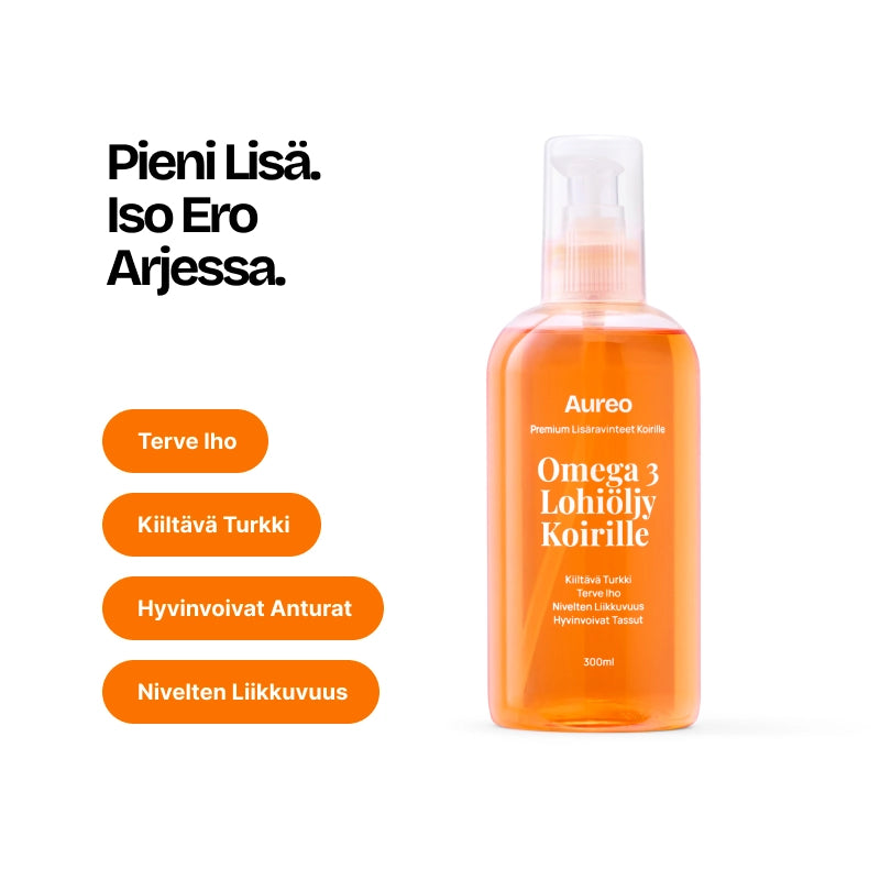 Aureo Omega-3 Lohiöljy Koirille 300 ml